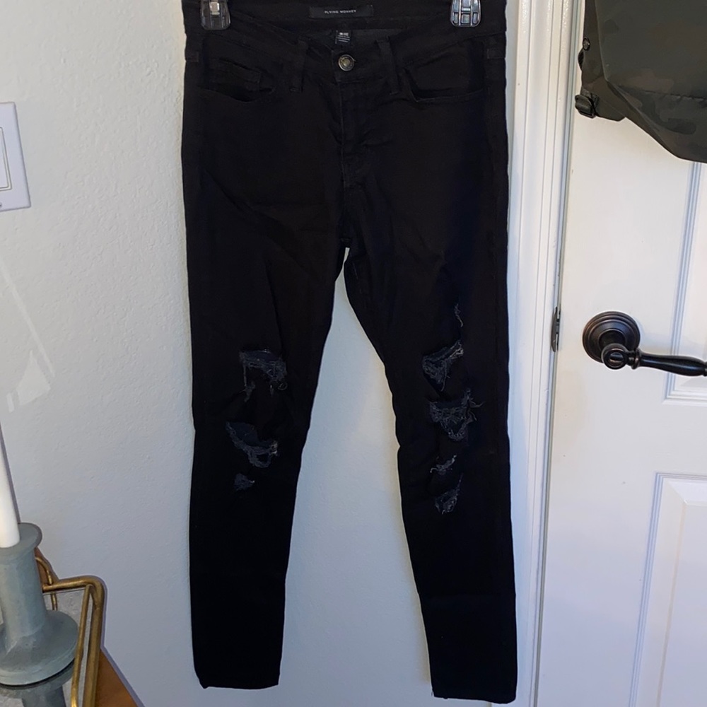 Flying monkey black ripped jeans